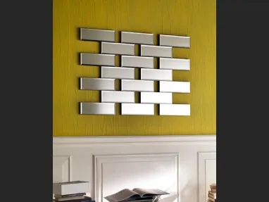 Specchio design componibile effetto mattoni Iris di Stones