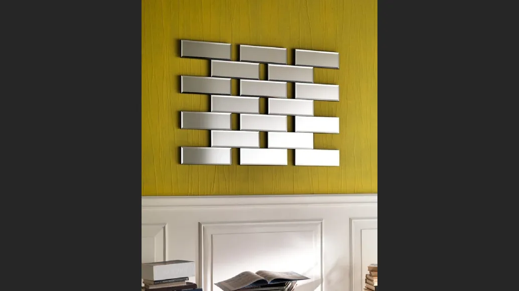 Specchio design componibile effetto mattoni Iris di Stones