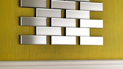 Specchio design componibile effetto mattoni Iris di Stones