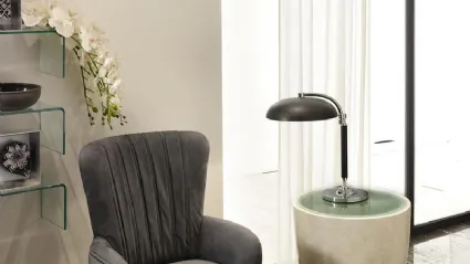 Tavolino di design in pietra con top in vetro Bongo di Stones