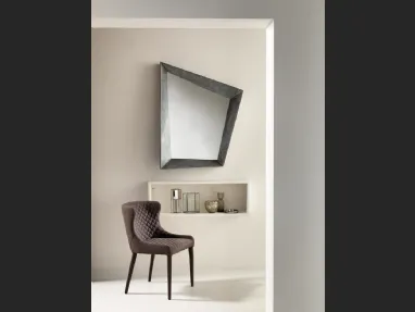 Specchio con cornice in pietra di design Diamond di Stones