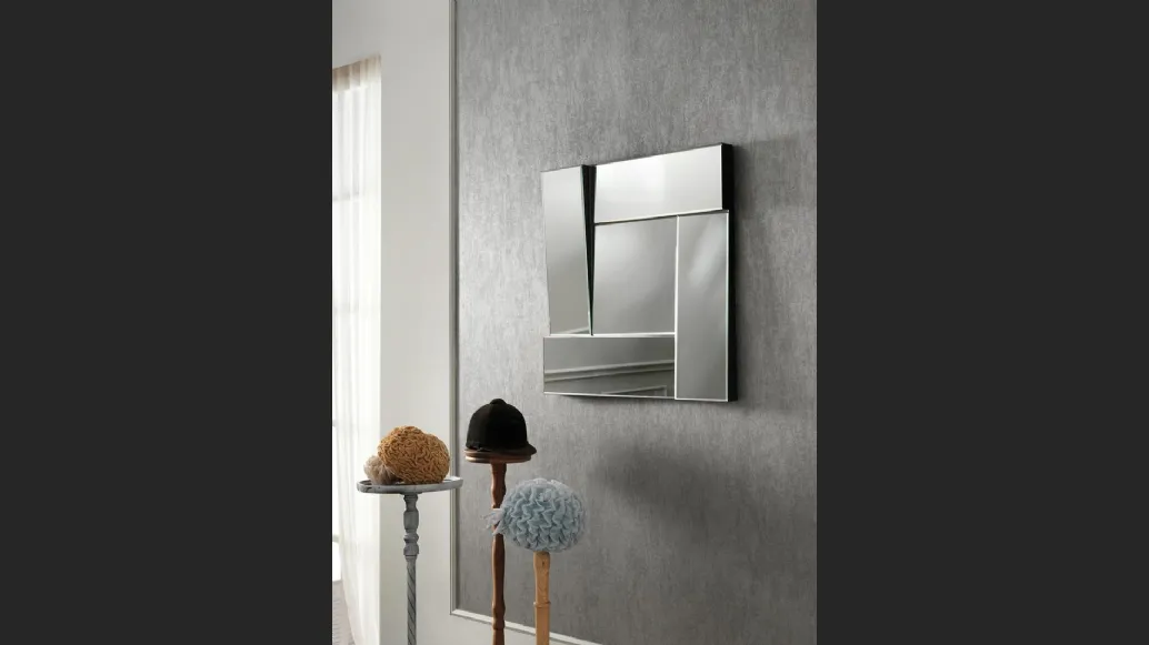 Specchio ad effetto dinamico Poppy in vetro argentato di Stones