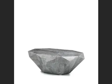 Tavolino Diamond Medium ricoperto di tasselli in pietra fossile di Stones