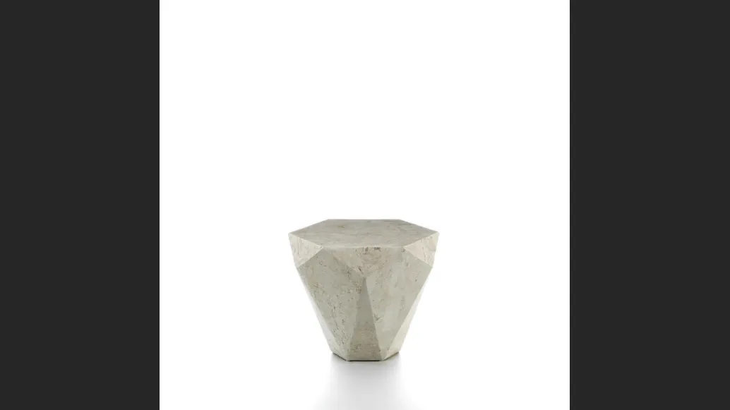 Tavolino Diamond Small in pietra fossile di Stones