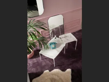 Tavolino Mika con top in ceramica con fondo in MDF e base in metallo verniciato di Stones