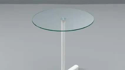 Tavolino rotondo con top in vetro temperato e base in metallo verniciato Tako di Stones