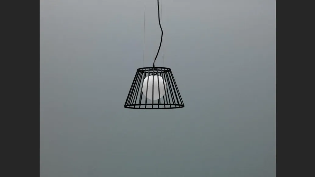 Lampada a sospensione Cage in metallo Nero di Stones