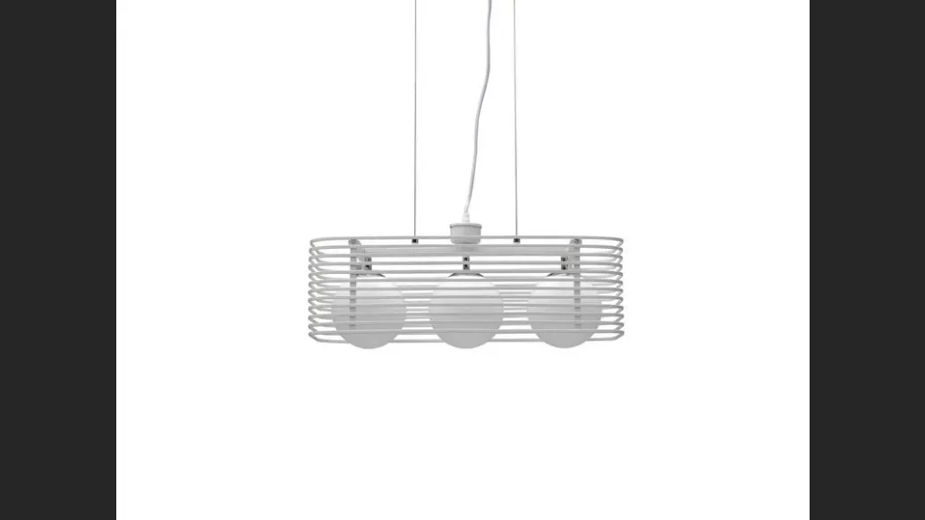 Lampada a sospensione Cage in metallo Bianco di Stones