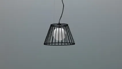 Lampada a sospensione Cage in metallo Nero di Stones