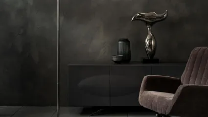 Lampada da terra Mirror con pendenti in cristallo e paralume in vetro e specchio di Stones