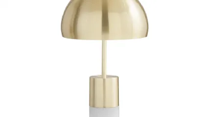 Lampada da tavolo Ursa in metallo color Oro satinato con base in marmo di Stones