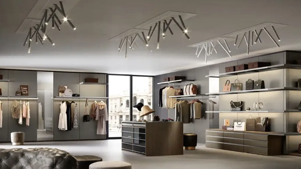 Cabina armadio stile boutique Gemini G227 di Moretti Compact Giorno Notte