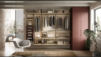 Cabina armadio Orion O424 in laccato opaco e rovere miele di Moretti Compact Giorno Notte