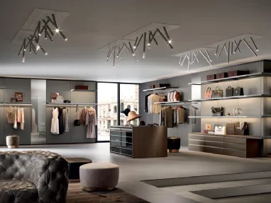 Cabina Armadio Gemini G207 in laccato opaco e legno di Mercantini