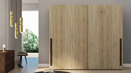 Armadio in legno di rovere con ante scorrevoli Island di Fratelli Mirandola