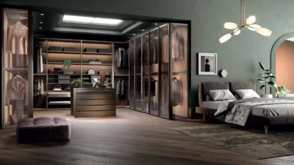 Cabina Armadio Antares A103 in vetro e legno di Mercantini
