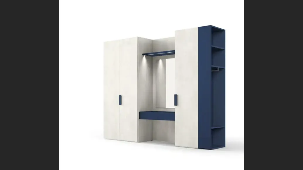 Armadio con ante battenti Utility Libeccio U453 di Moretti Compact Giorno Notte