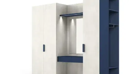 Armadio con ante battenti Utility Libeccio U453 di Moretti Compact Giorno Notte