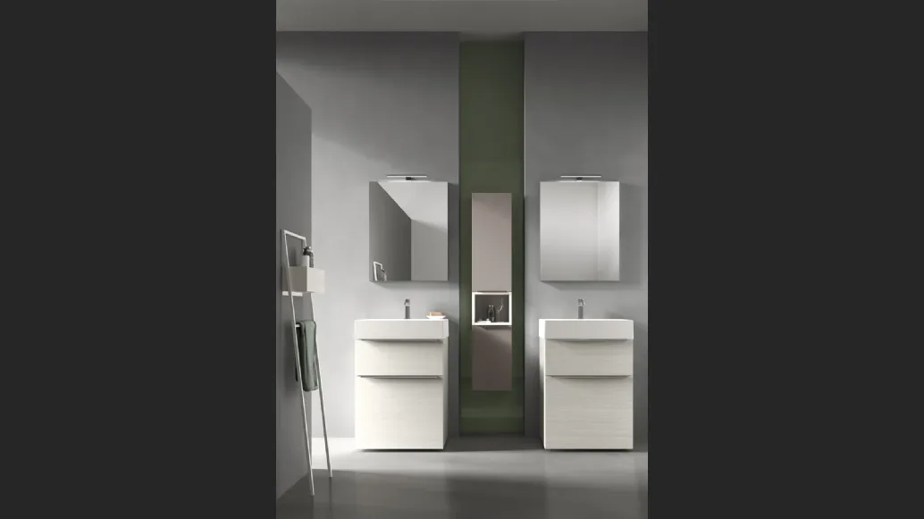 Mobile da Bagno a terra in melaminico Sable bianco 46 07 di Arcom