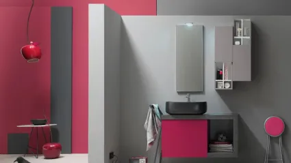 Mobile da Bagno sospeso laccato opaco E-Ly 54 di Arcom