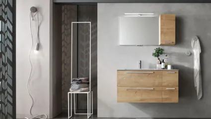 Mobile da Bagno sospeso in melaminico Rovere E-Ly 81 di Arcom