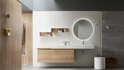 Mobile da Bagno sospeso in Rovere naturale Soul 69 di Arcom