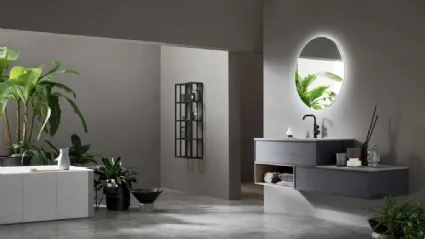 Mobile da Bagno sospeso in Frassino Grigio ombra Vanity 11 di Arcom