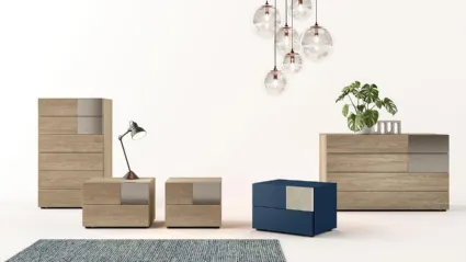 Comodino Gruppo Notte Etesia in legno e laccato opaco Mercantini