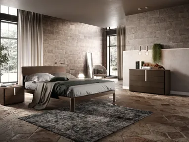 Letto in legno con testiera C01 Apollo e Gamma di Mercantini