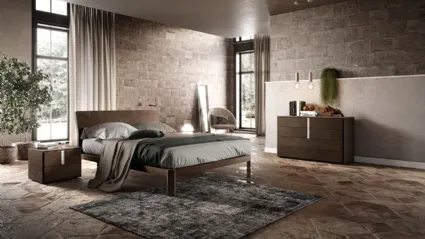 Letto in legno con testiera C01 Apollo e Gamma di Mercantini
