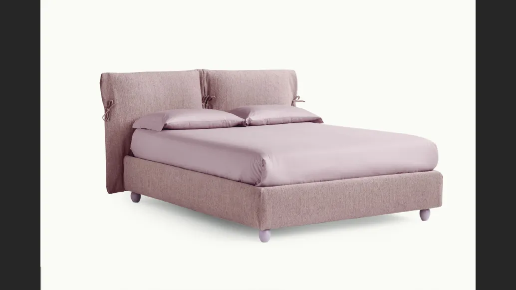 Letto imbottito Eden Advance in tessuto con testiera con fiocchi di Noctis