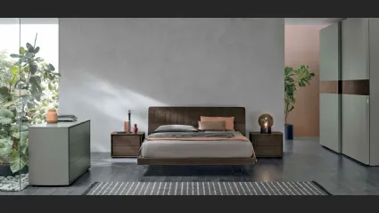 Letto in Rovere con decoro rigato Frame di Tomasella