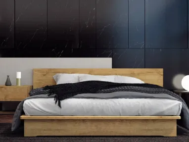 Letto Essential in legno di rovere con box contenitore di Fratelli Mirandola