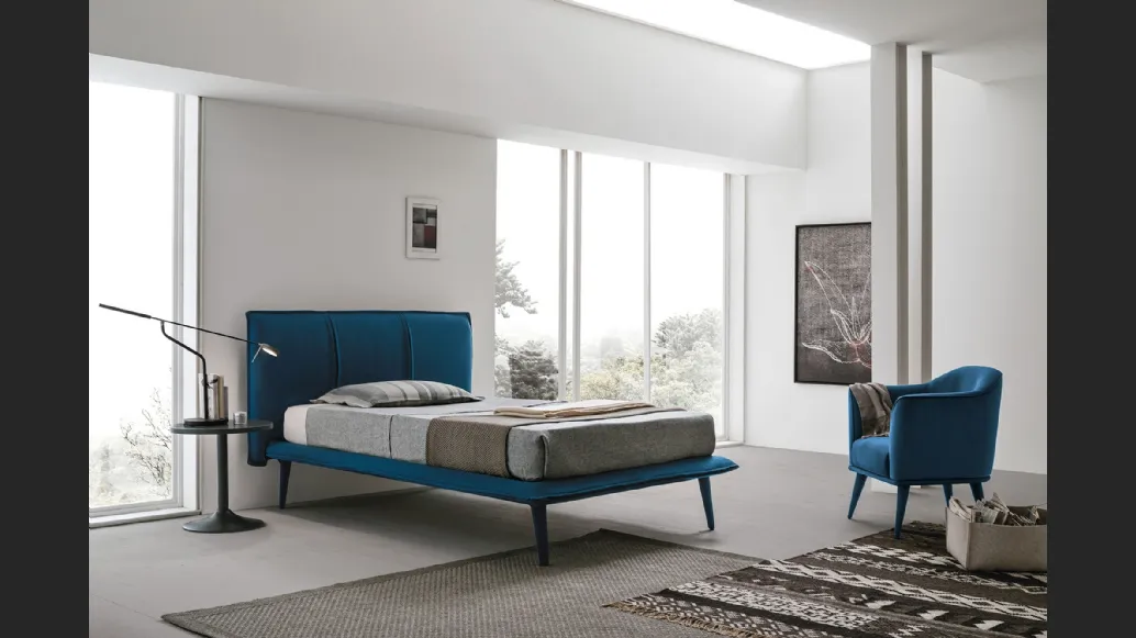 Letto in tessuto con testiera trapuntata Itaca alla Francese di Target Point