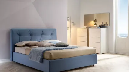 Letto in velluto con testiera imbottita e trapuntata SC220 di Moretti Compact