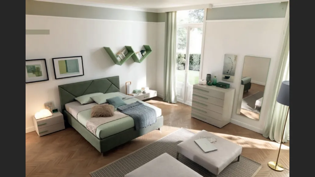 Letto in ecopelle con testiera NC104 di Moretti Compact