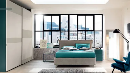 Letto matrimoniale in tessuto con testiera NC105 Moretti Compact