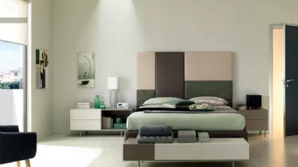 Letto con testiera importante in ecopelle NC110 Moretti Compact