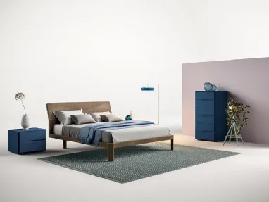 Letto in legno con testiera S02 Apollo e Gamma di Mercantini