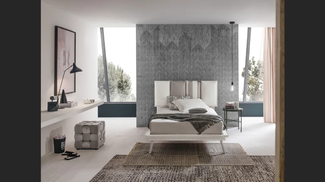 Letto Santorini alla Francese con testiera in tessuto imbottito di Target Point
