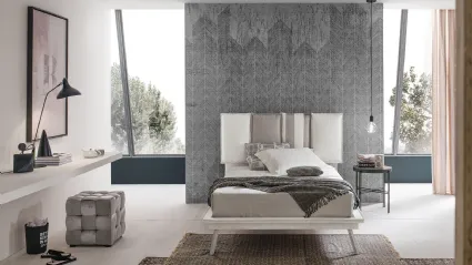 Letto Santorini alla Francese con testiera in tessuto imbottito di Target Point