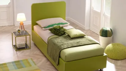 Letto singolo in laccato Bosco con testiera Fillet SC118 Moretti Compact