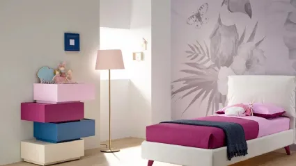 Letto imbottito in tessuto con testiera SC207 di Moretti Compact
