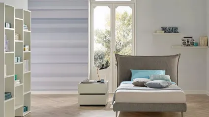Letto singolo imbottito in tessuto con testiera SC211 di Moretti Compact