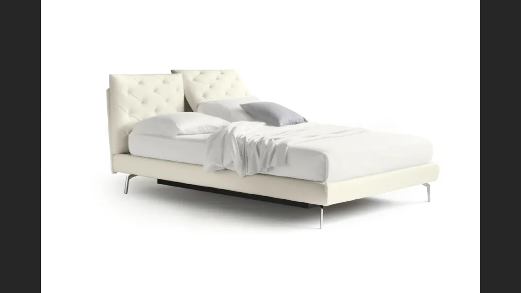 Letto in ecopelle con testiera capitonnè e contenitore So Ever di Noctis