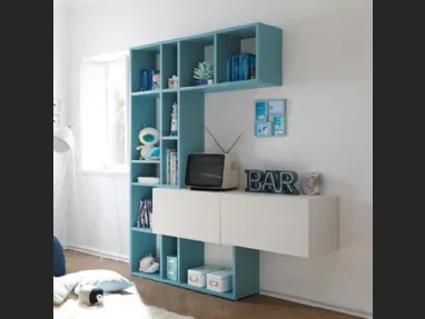 Libreria in laccato Cielo KC410 di Moretti Compact