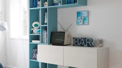 Libreria in laccato Cielo KC410 di Moretti Compact