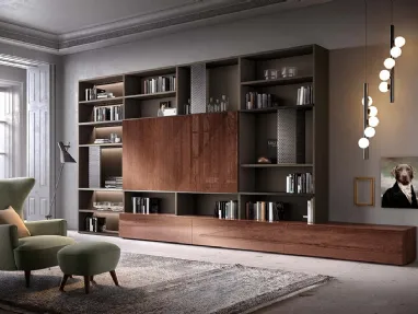 Libreria a muro Kosmos KL207 in legno di Mercantini