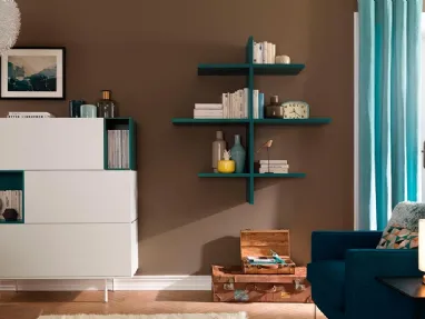 Libreria moderna in laccato opaco LV202 di Moretti Compact