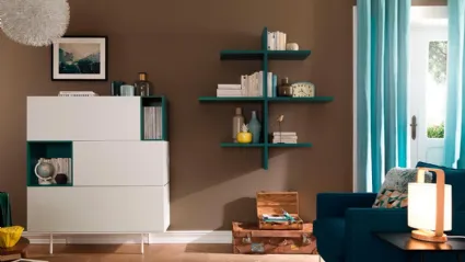 Libreria moderna in laccato opaco LV202 di Moretti Compact